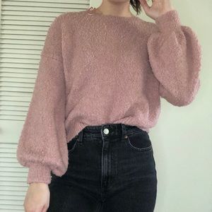 Fuzzy Blush Sweater